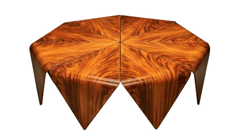 Mesa con chapa de cocobolo