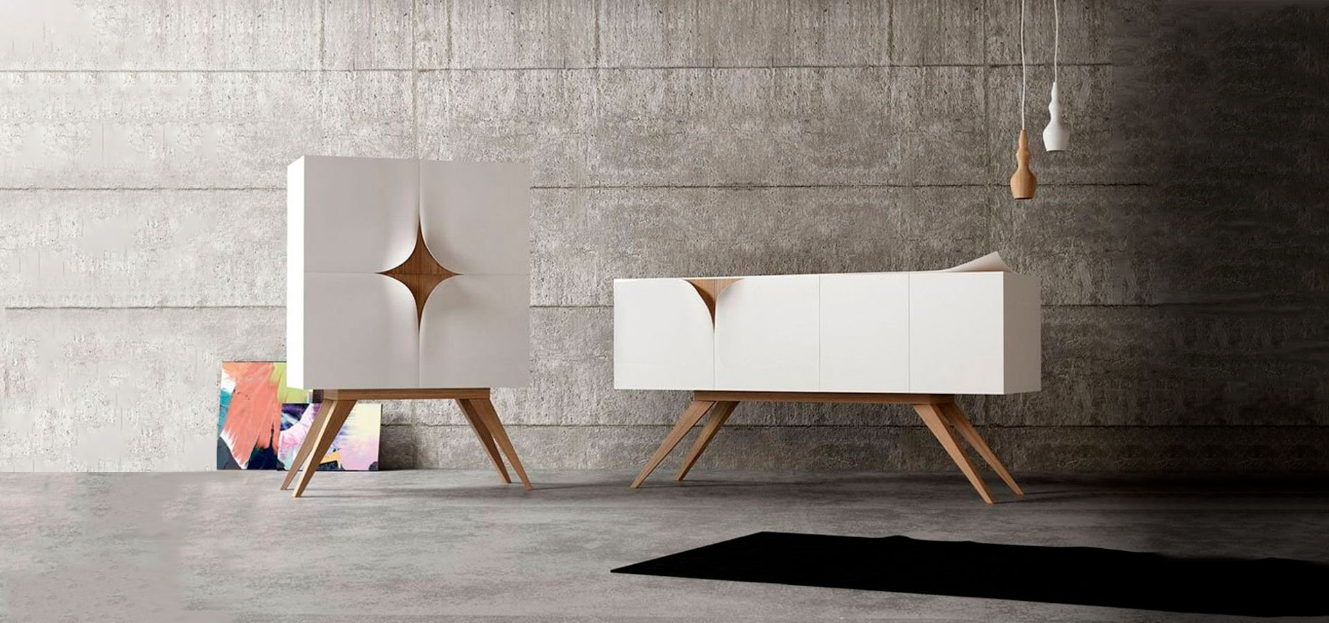 Consola en madera con diseño contemporáneo