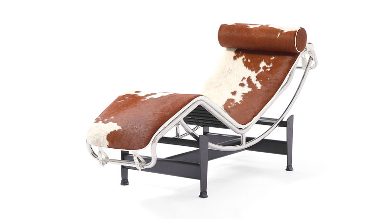Silla Le Corbusier tapizada en piel de pony marrón