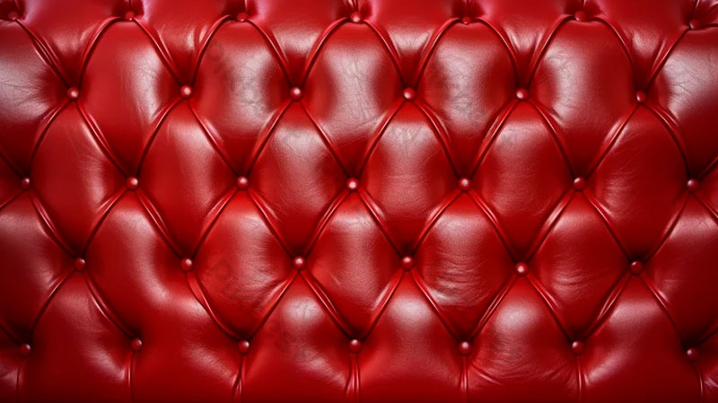Tapizado tipo capitoné en cuero rojo